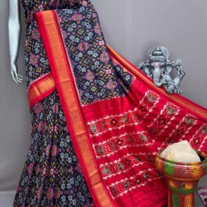 Navy Blue Patola Silk Saree