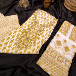 Sunlit Marigold Block Print Suit Set