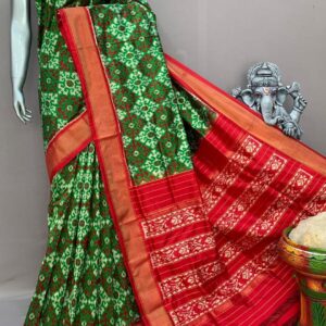 Green Red Patola Silk Saree