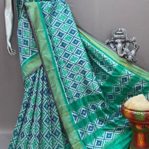 Green Blue Pochampally Silk Saree