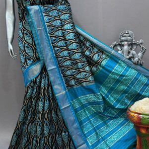 Black Ikat Silk Saree