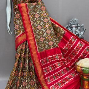 Brown Patola Silk Saree
